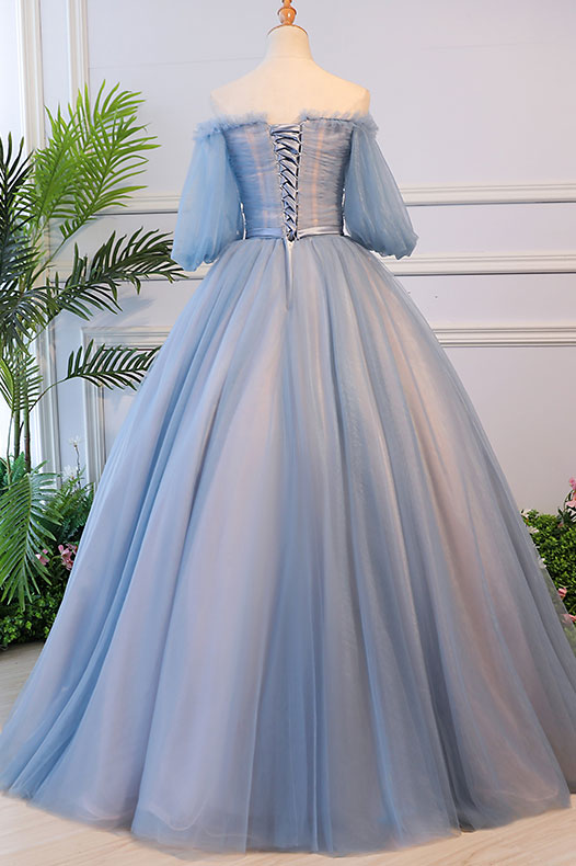 Victorian Vintage Style Long Dusty Blue ...